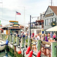 Cafes and shops at Bowen's Wharf in Newport, Rhode Island